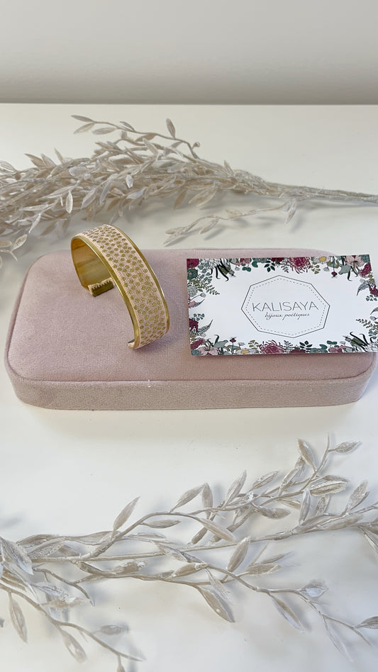Bijoux Bracelet manchette pois doré - Kalisaya - TU