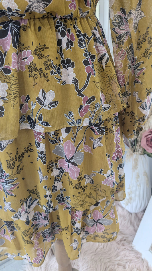 Robe moutarde japonisante - Promod - 36