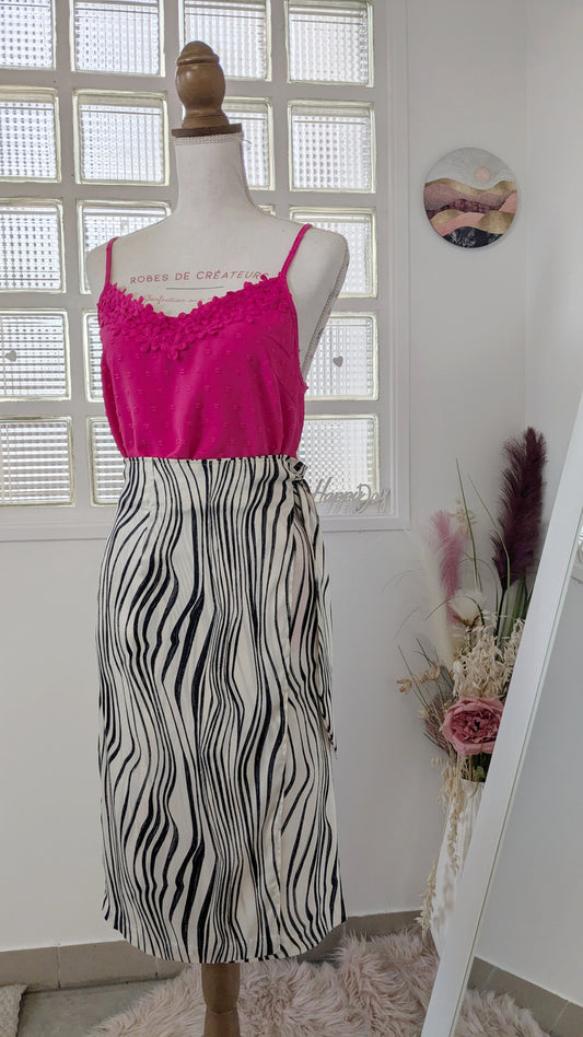 Jupe portefeuille zèbre - Etam - 40