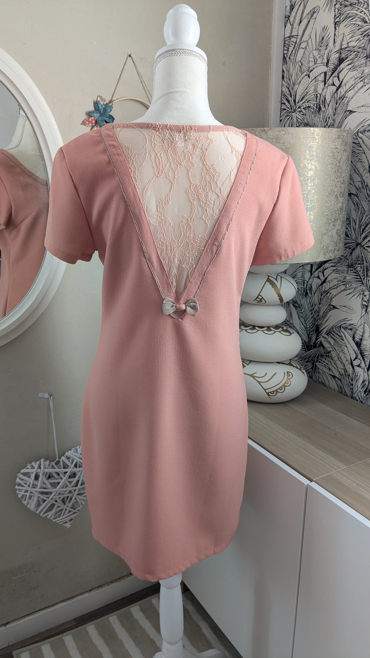 Robe rose tendre dentelle - Andy & Lucy - 40