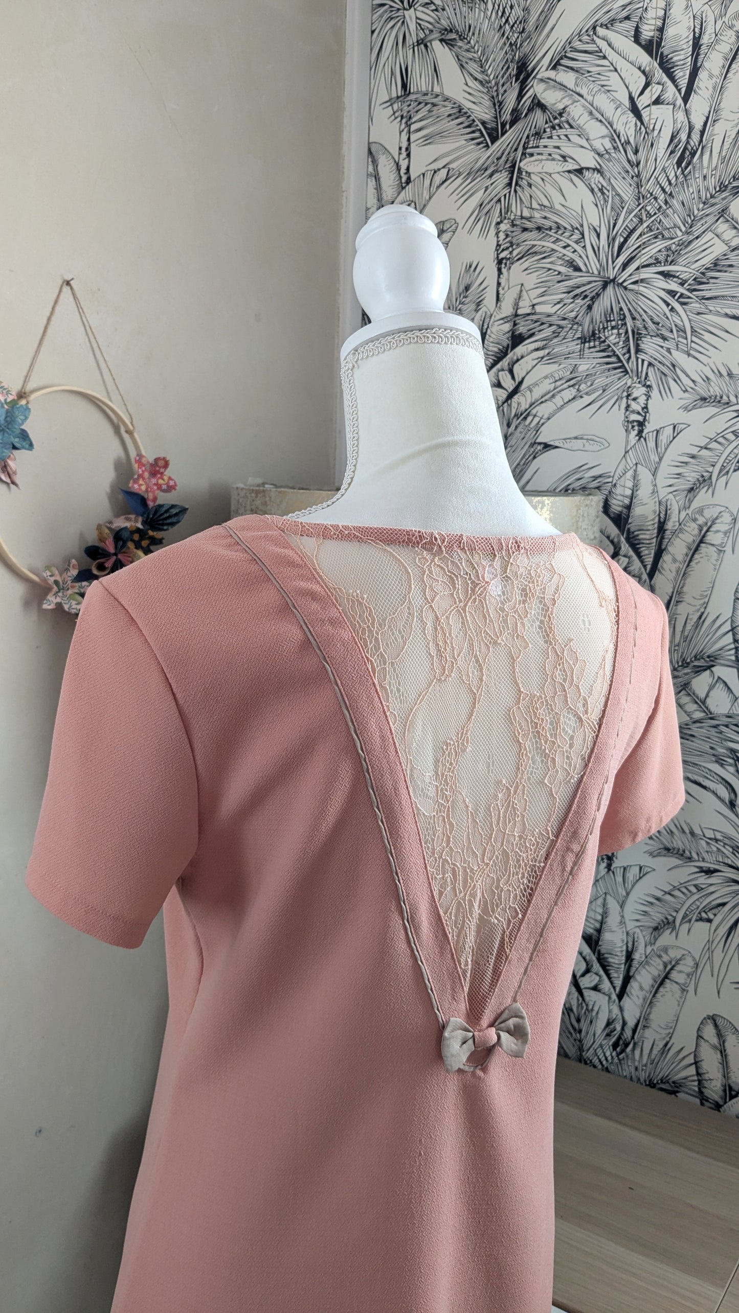 Robe rose tendre dentelle - Andy & Lucy - 40