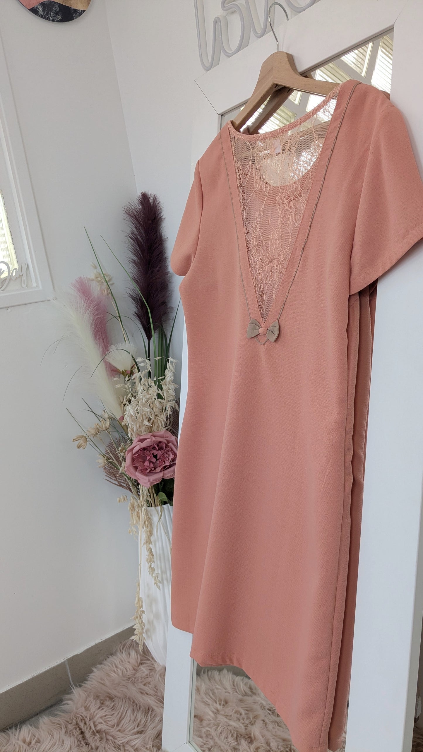 Robe rose tendre dentelle - Andy & Lucy - 40