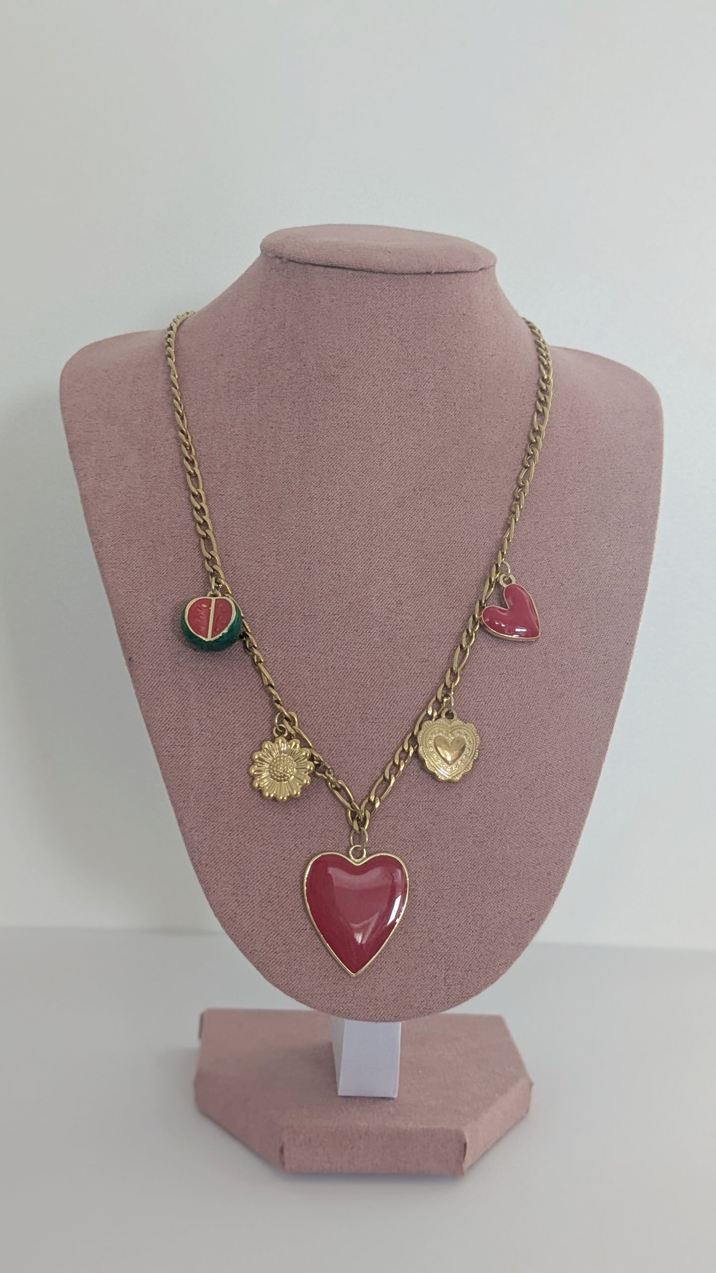 Bijoux Collier multi cœur rouge - La Perleuse en Série - TU