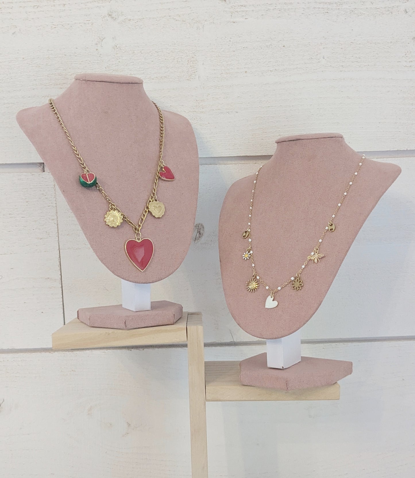 Bijoux Collier multi cœur rouge - La Perleuse en Série - TU