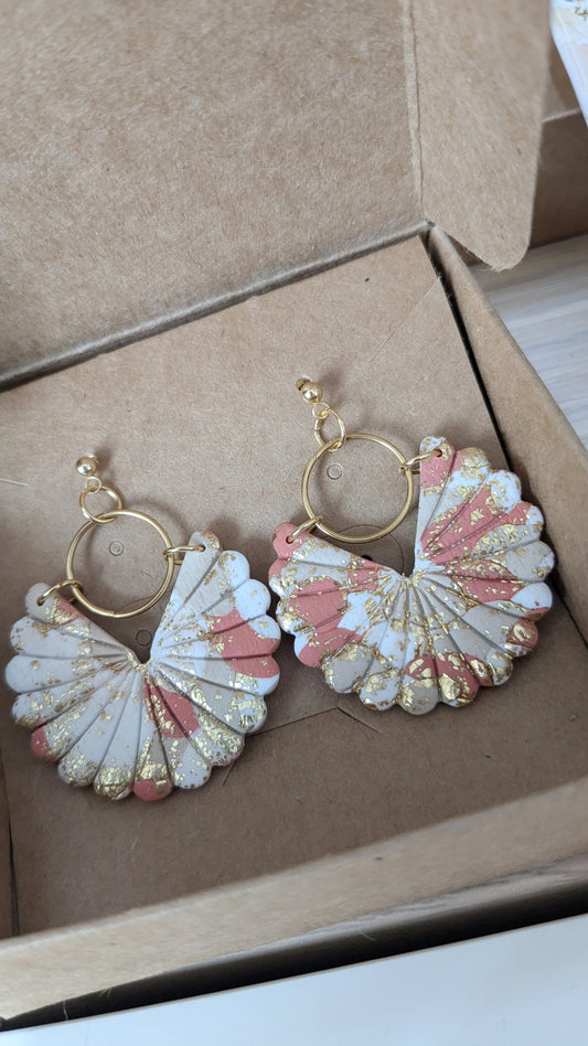 Bijoux Boucles d'oreilles rose poudré - Création La Bouclette dorée - TU