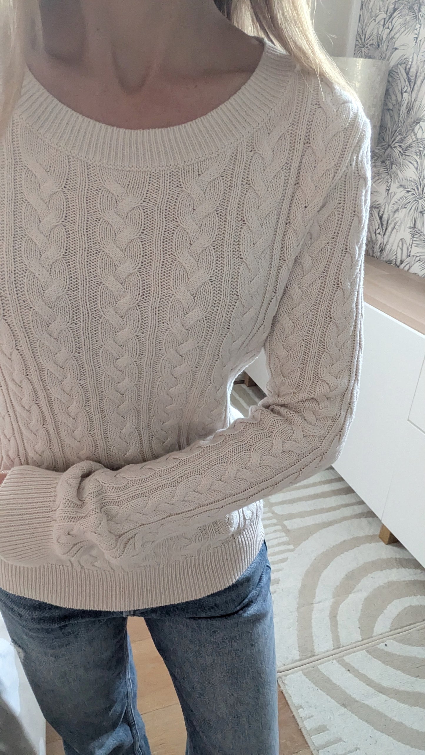Pull beige torsades - H&M - 34/36