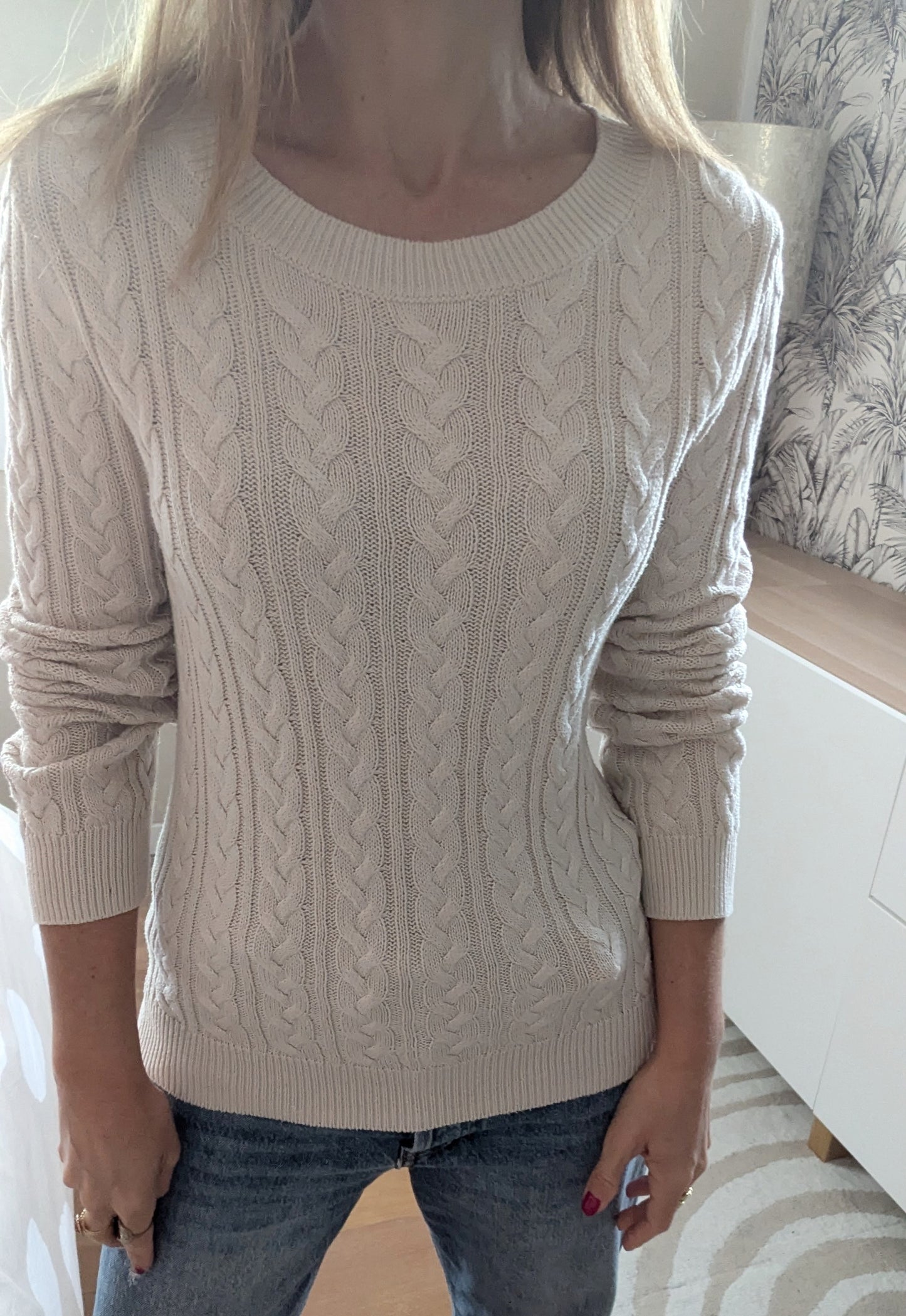 Pull beige torsades - H&M - 34/36