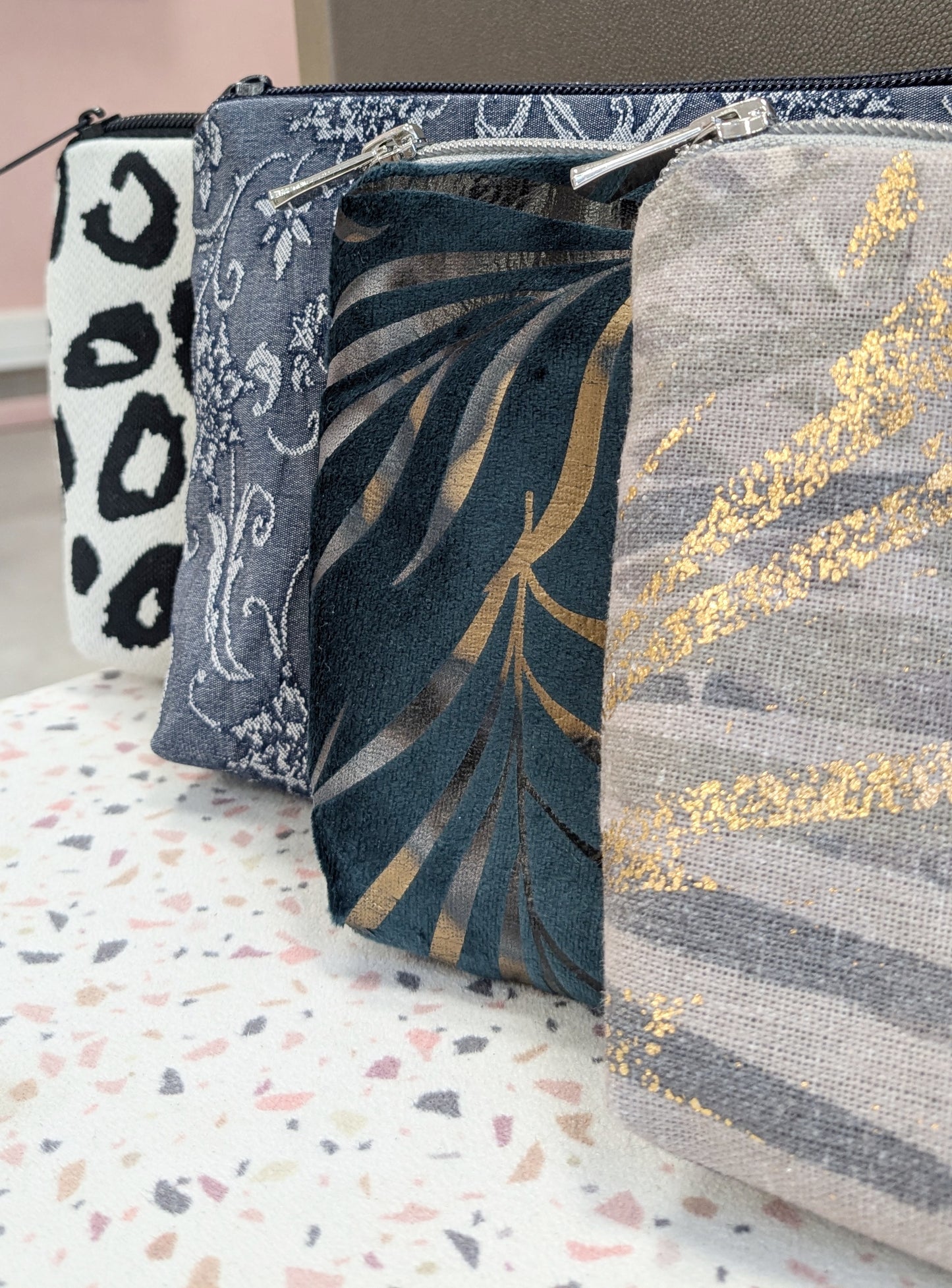 Pochette imprimé jeans dentelle - Création Sab'bobine - TU