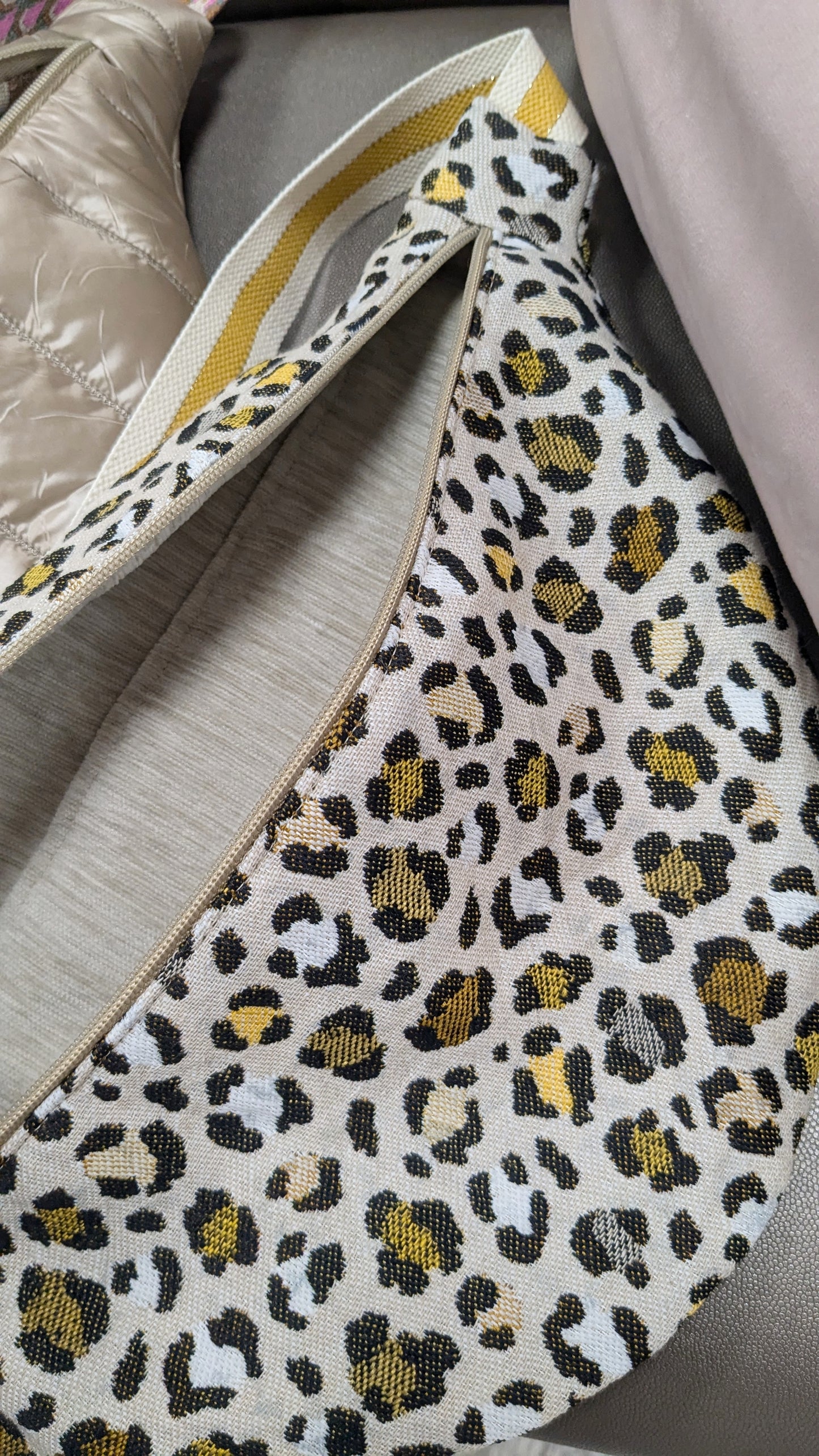 Sac banane léopard beige moutarde - Création Sab'bobine - TU