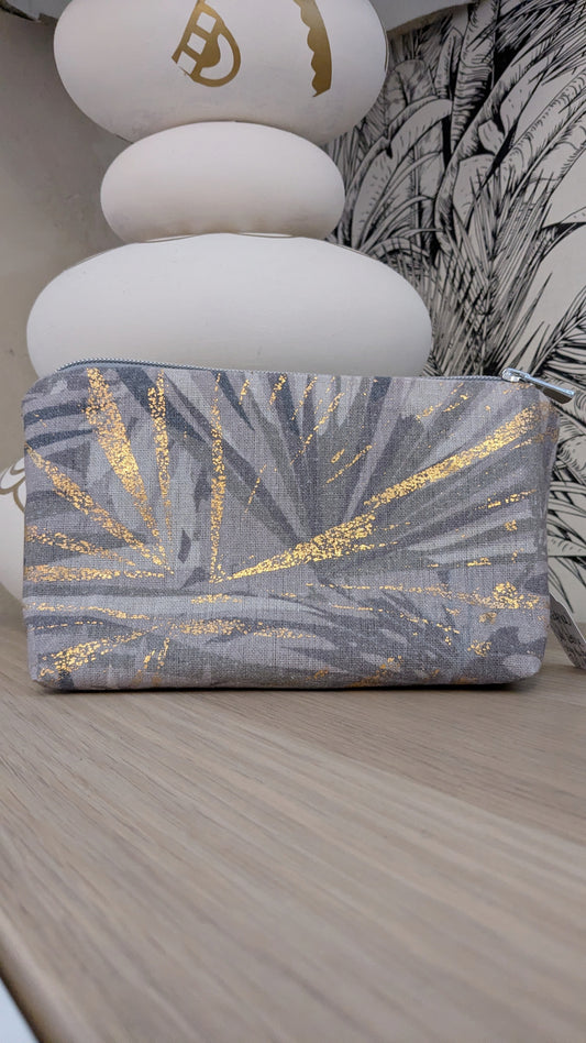 Pochette feuillage gris doré - création Sab'bobine - TU
