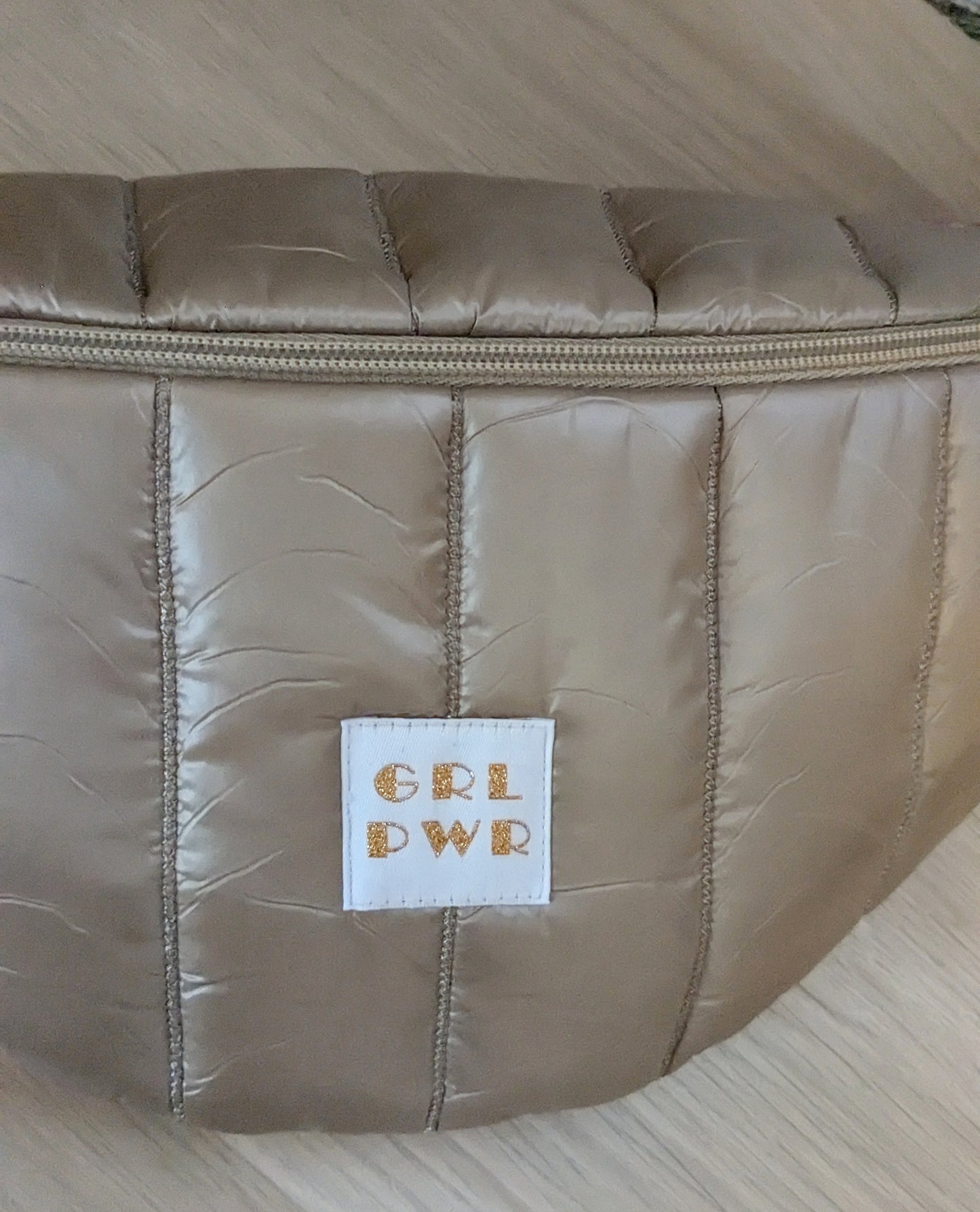 Sac banane matelassé beige doré - Création Sab'bobine - TU
