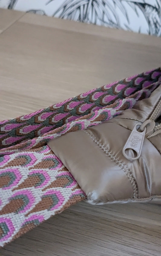 Sac banane matelassé beige doré - Création Sab'bobine - TU