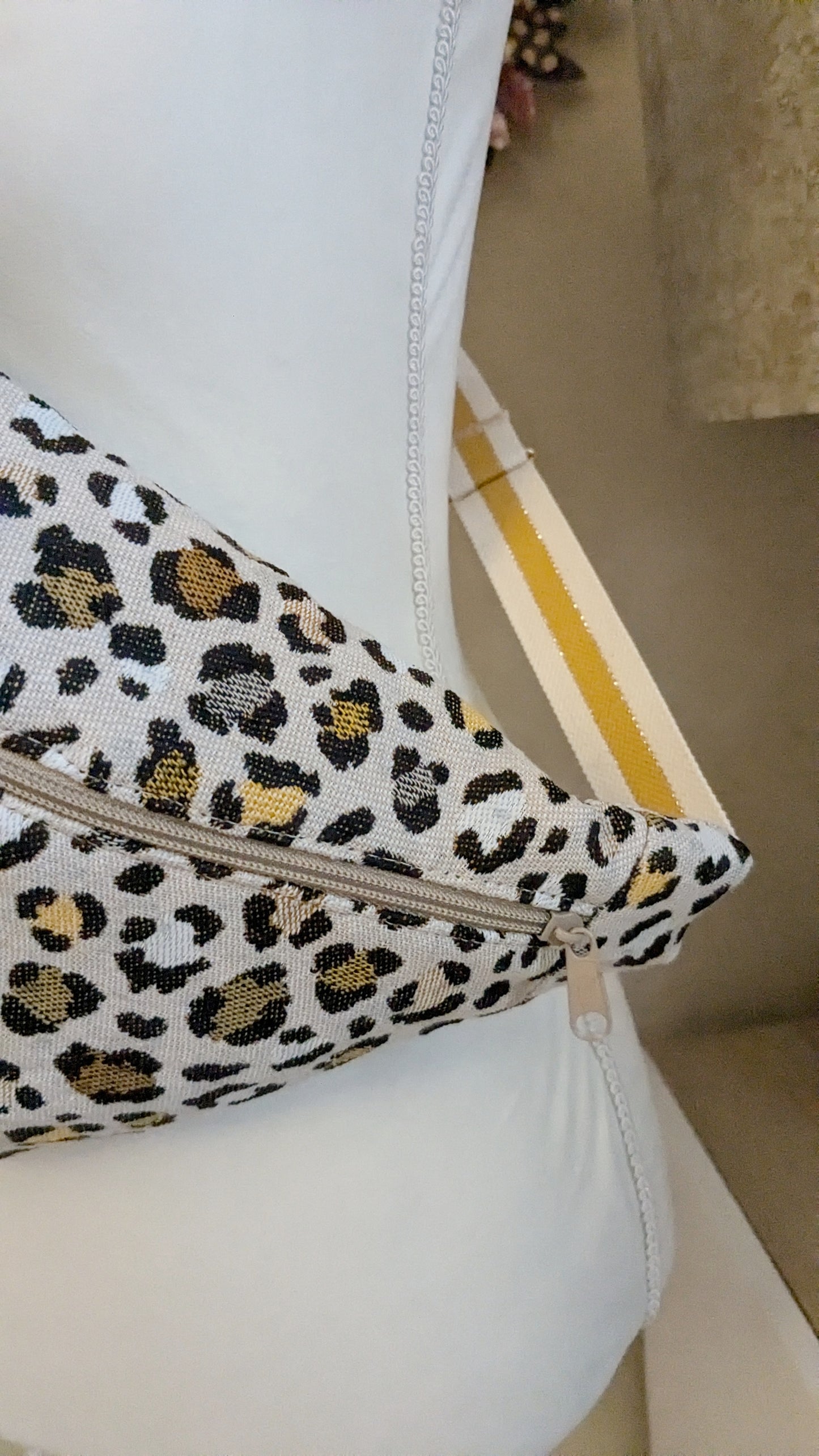 Sac banane léopard beige moutarde - Création Sab'bobine - TU