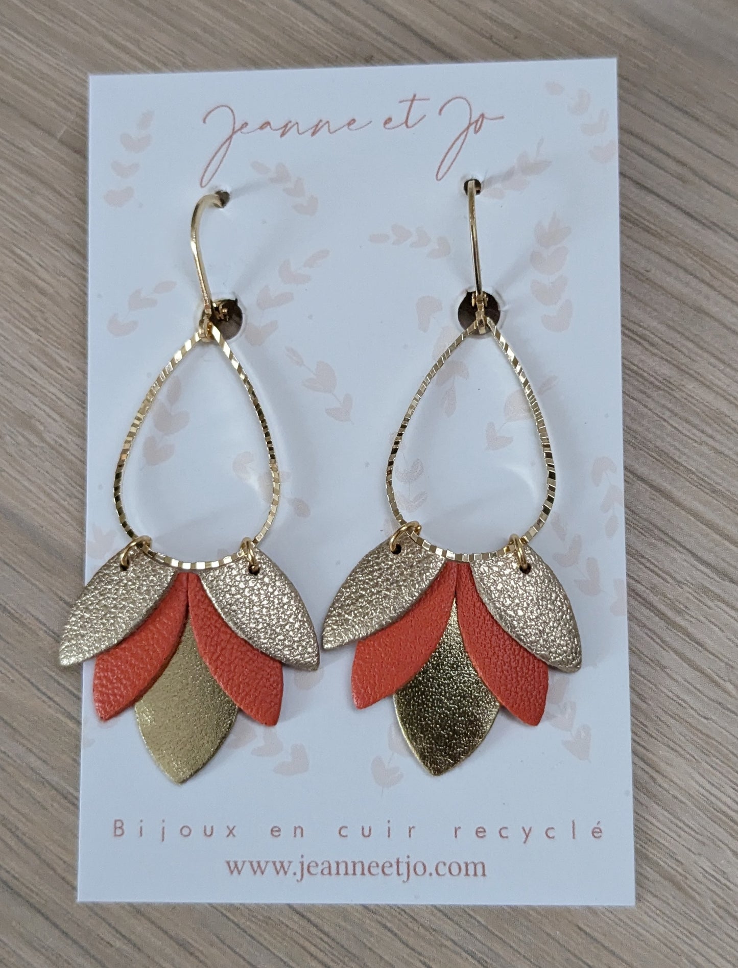 Bijoux Boucles d'oreilles Bonnie orange - Création Jeanne et JO - TU