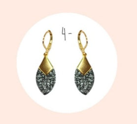 Bijoux Boucles d'oreilles "plumes" noir réveillon - Création Jeanne et JO - TU