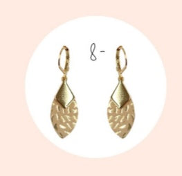 Bijoux Boucles d'oreilles "plumes" beige or - Création Jeanne et JO - TU