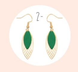 Bijoux " Boucles rose " Vert vif - Création Jeanne et JO - TU