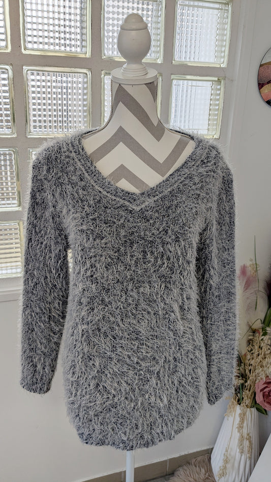 Pull pilou gris blanc - Buisdae - 42/44