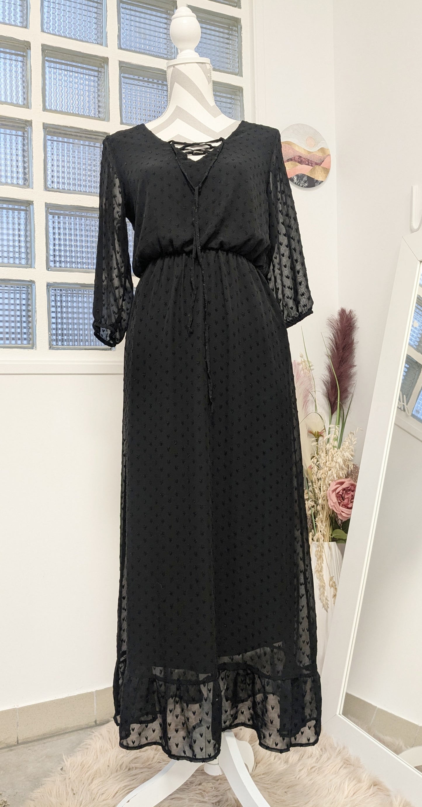 Robe longue plumetis coeurs - Kiabi - 38