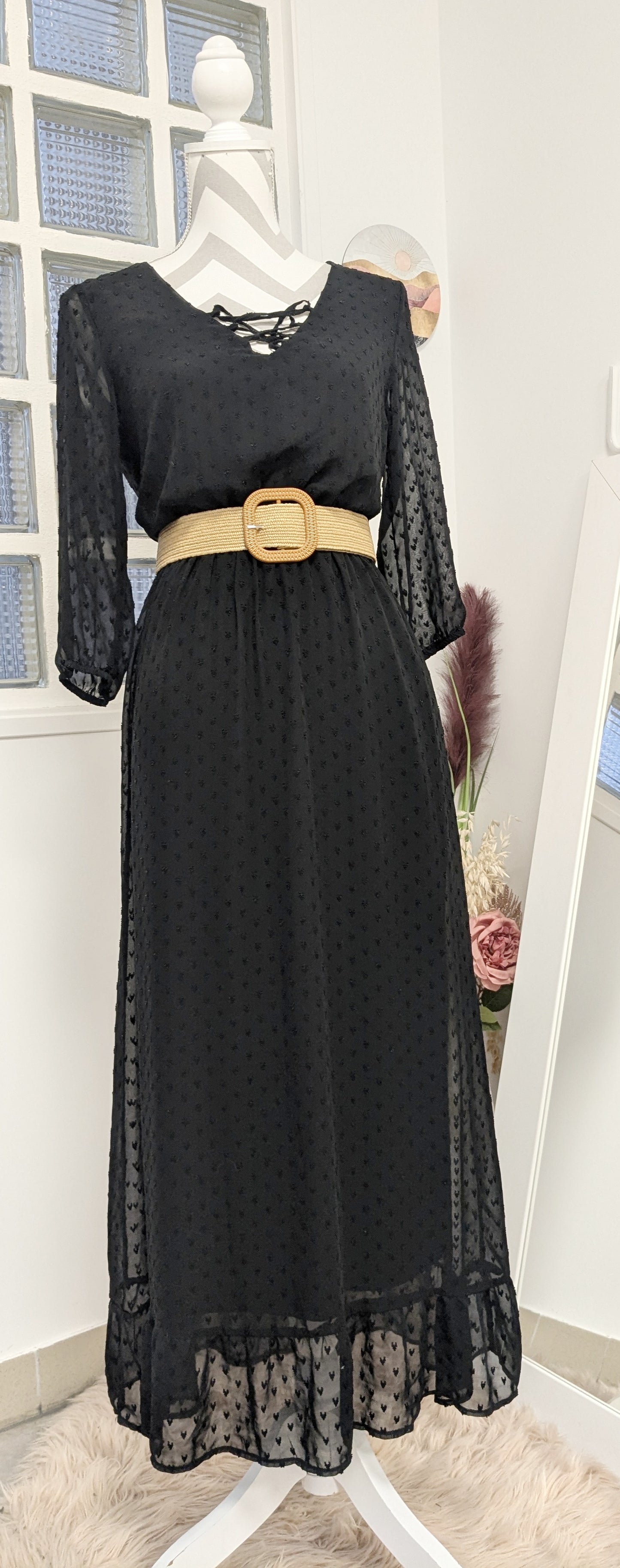 Robe longue plumetis coeurs - Kiabi - 38