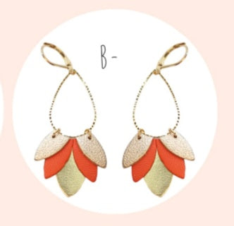 Bijoux Boucles d'oreilles Bonnie orange - Création Jeanne et JO - TU