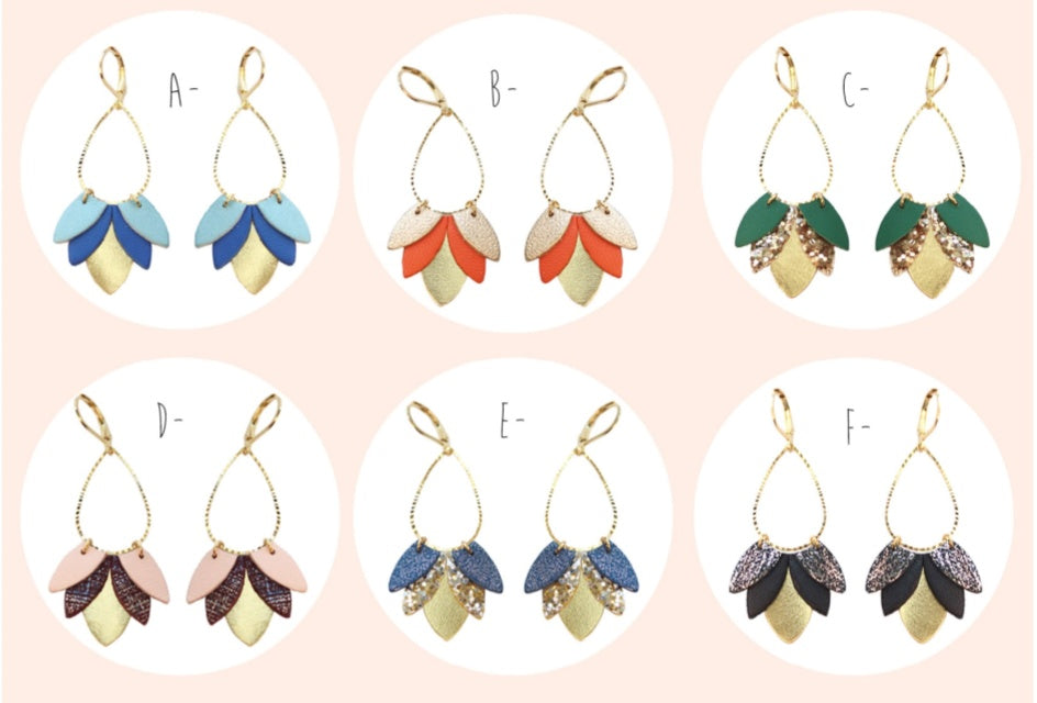 Bijoux Boucles d'oreilles Bonnie orange - Création Jeanne et JO - TU