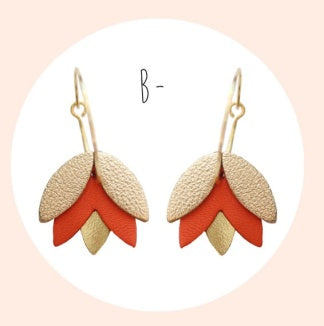 Bijoux Boucles d'oreilles Clyde orange - Création Jeanne et JO - TU