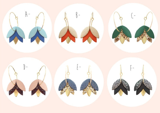 Bijoux Boucles d'oreilles Clyde orange - Création Jeanne et JO - TU