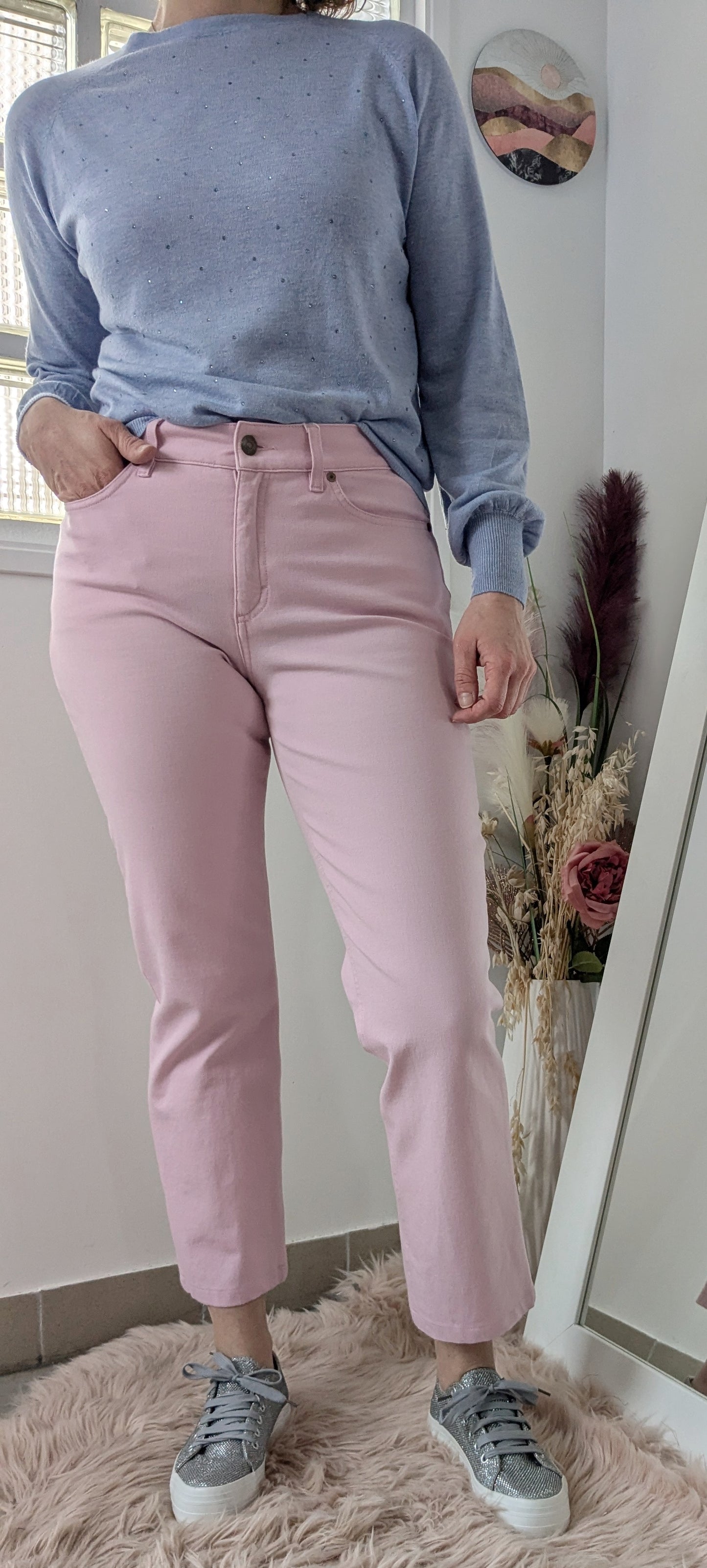 Pull bleu ciel irisé - Mango - 36