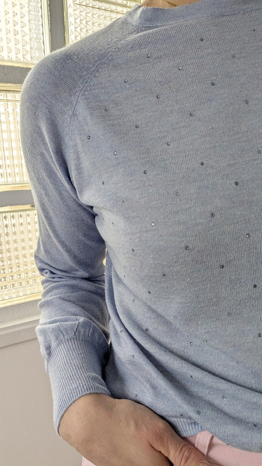 Pull bleu ciel irisé - Mango - 36