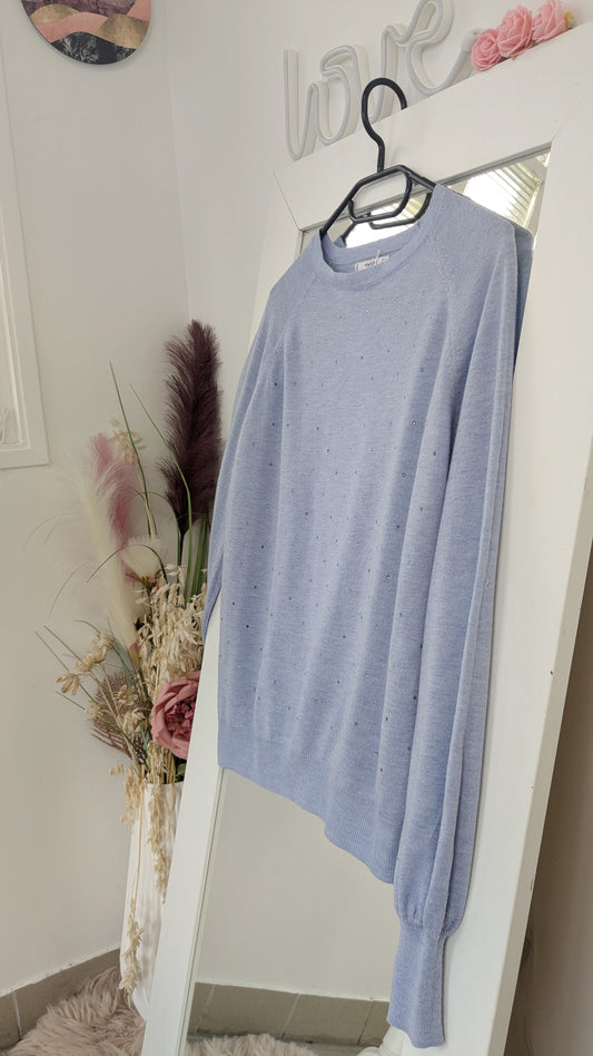 Pull bleu ciel irisé - Mango - 36