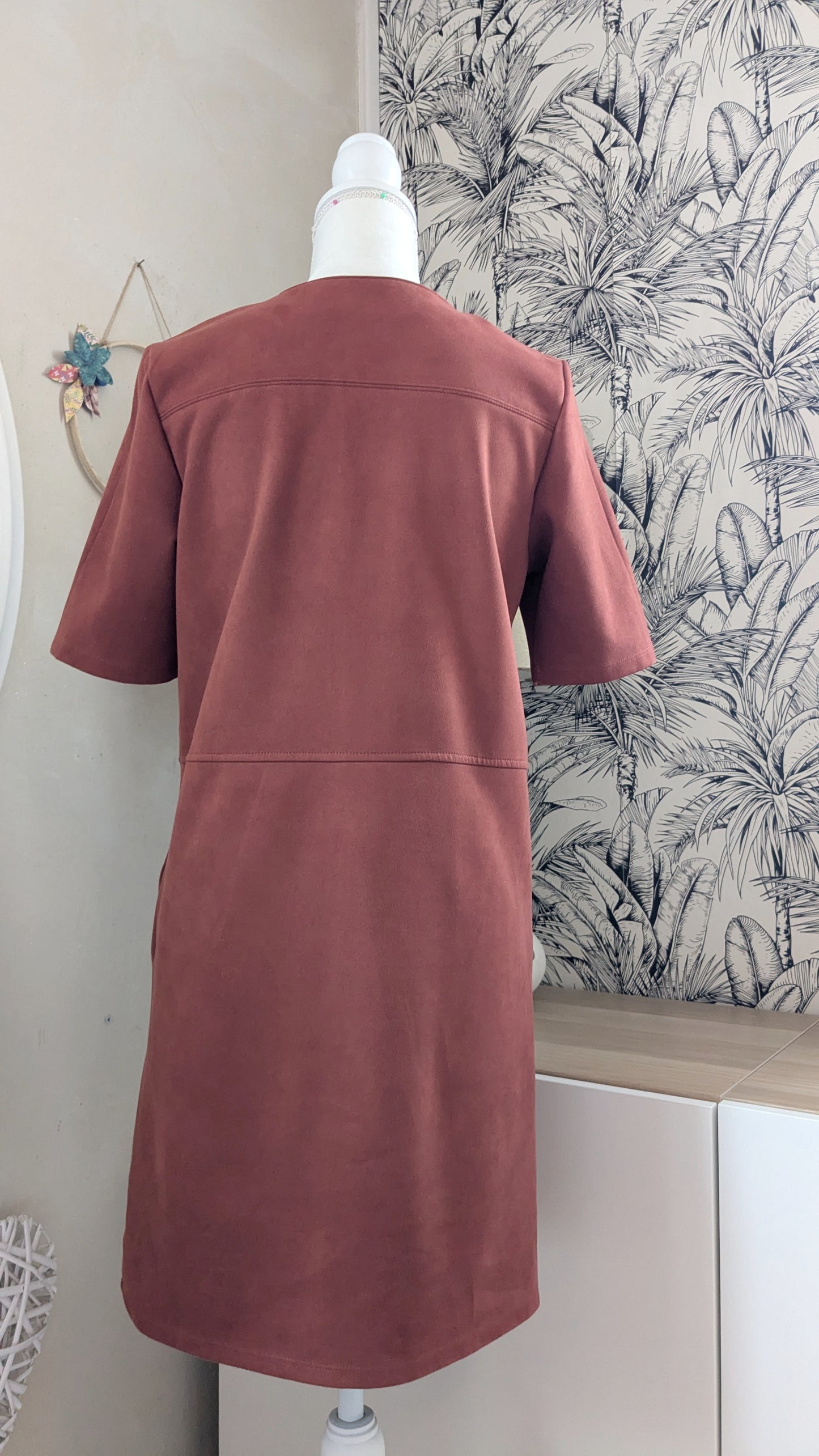 Robe brique suédine - Camaïeu - 38