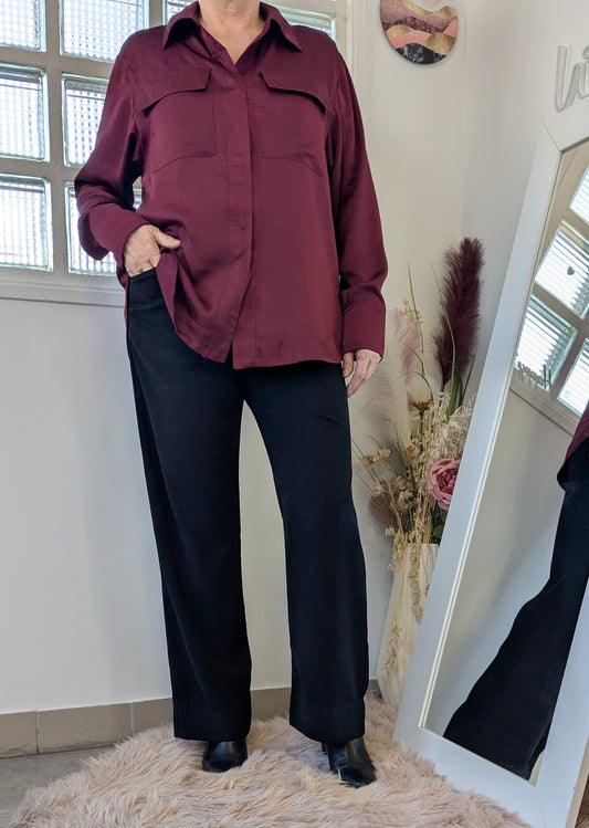 Chemise souple violine - Mango - 42