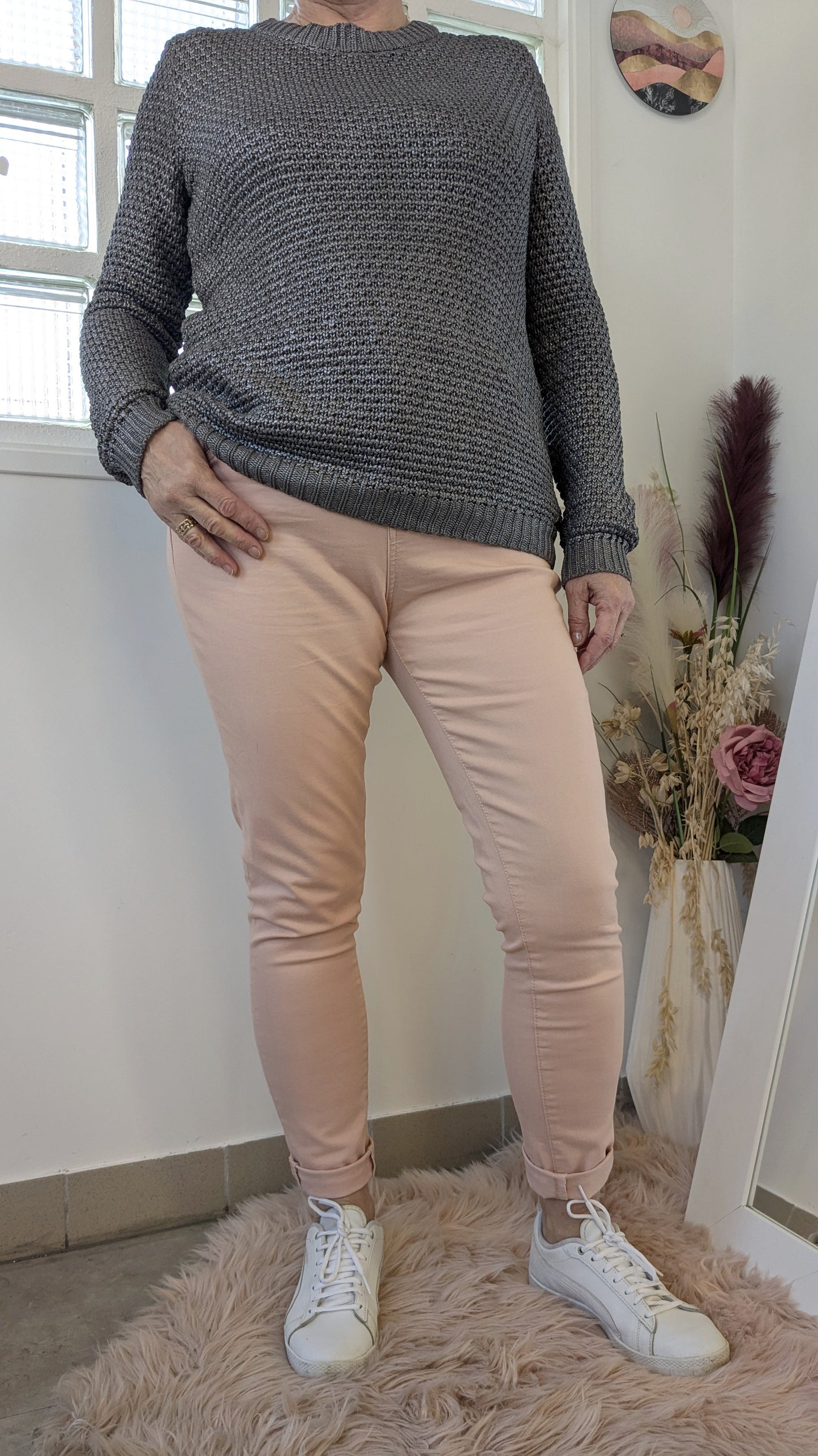 Pantalon slim rose poudré - Pimkie - 42