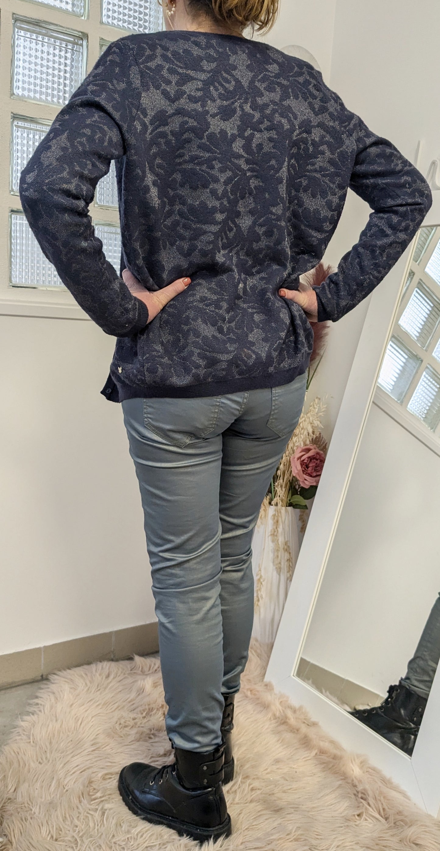 Gilet marine brodé - Katamai - 36