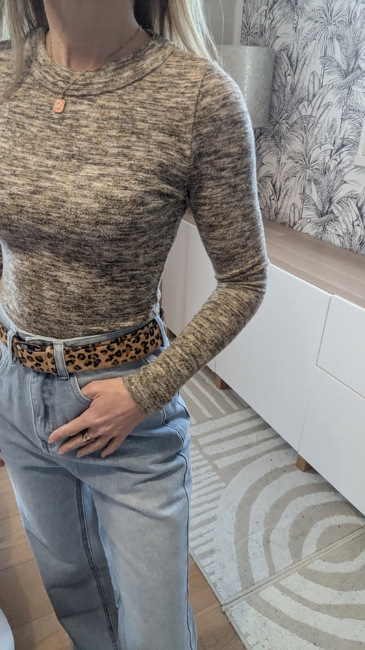 Pull beige chiné - Kiabi - 34