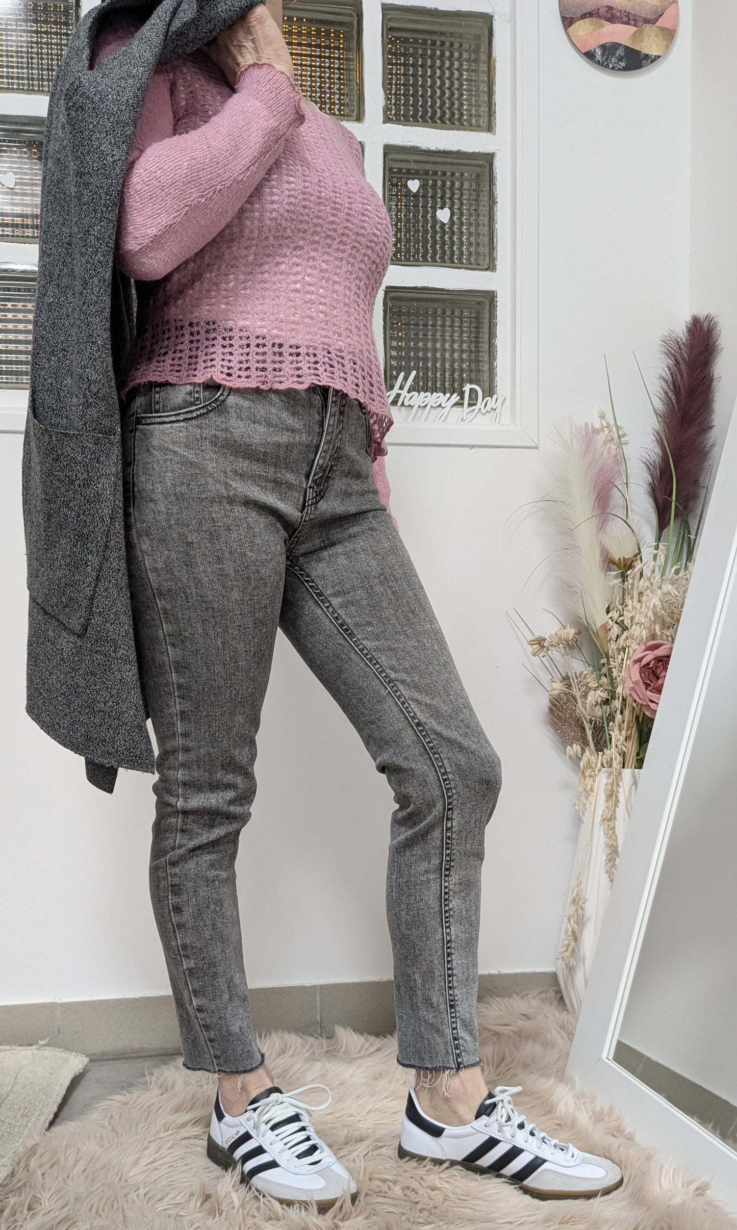 Pull ajouré rose tendre - Boutique indépendante - 34
