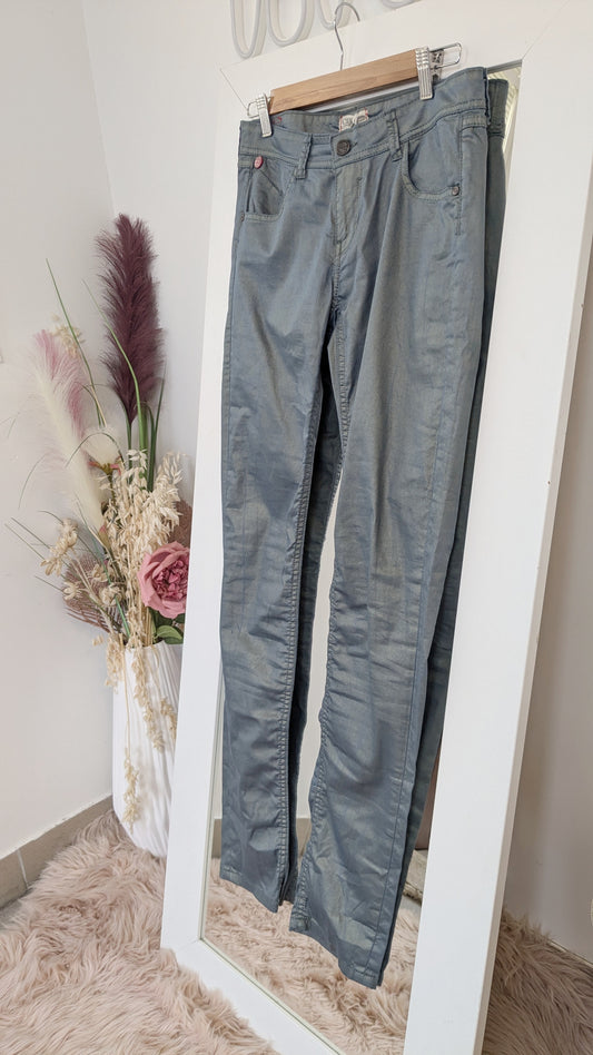 Pantalon enduit bleu métallisé - Chipie - 36/38