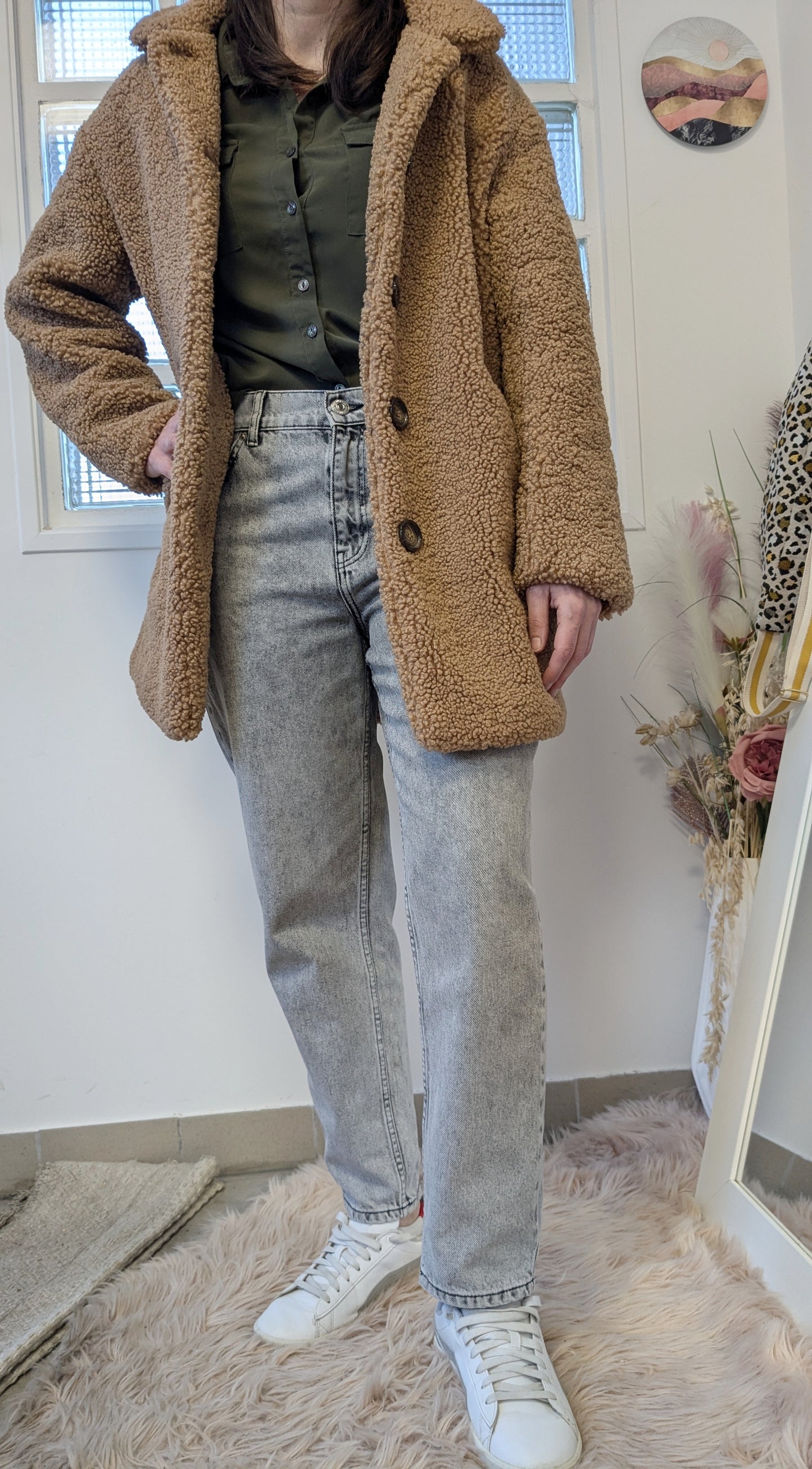 Jeans mom gris - Mango - 40