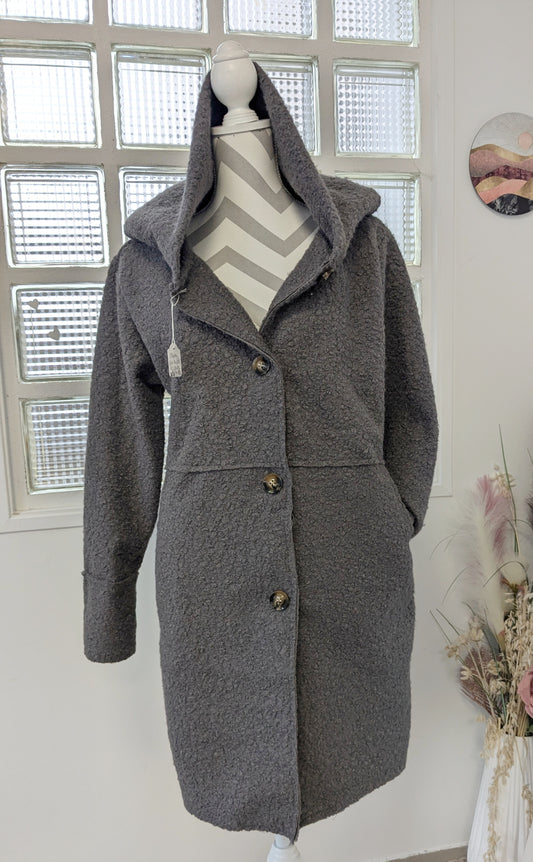 Manteau bouclette gris - Made in Italy - 36/38