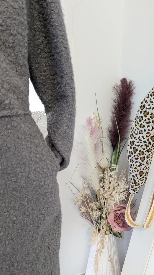 Manteau bouclette gris - Made in Italy - 36/38