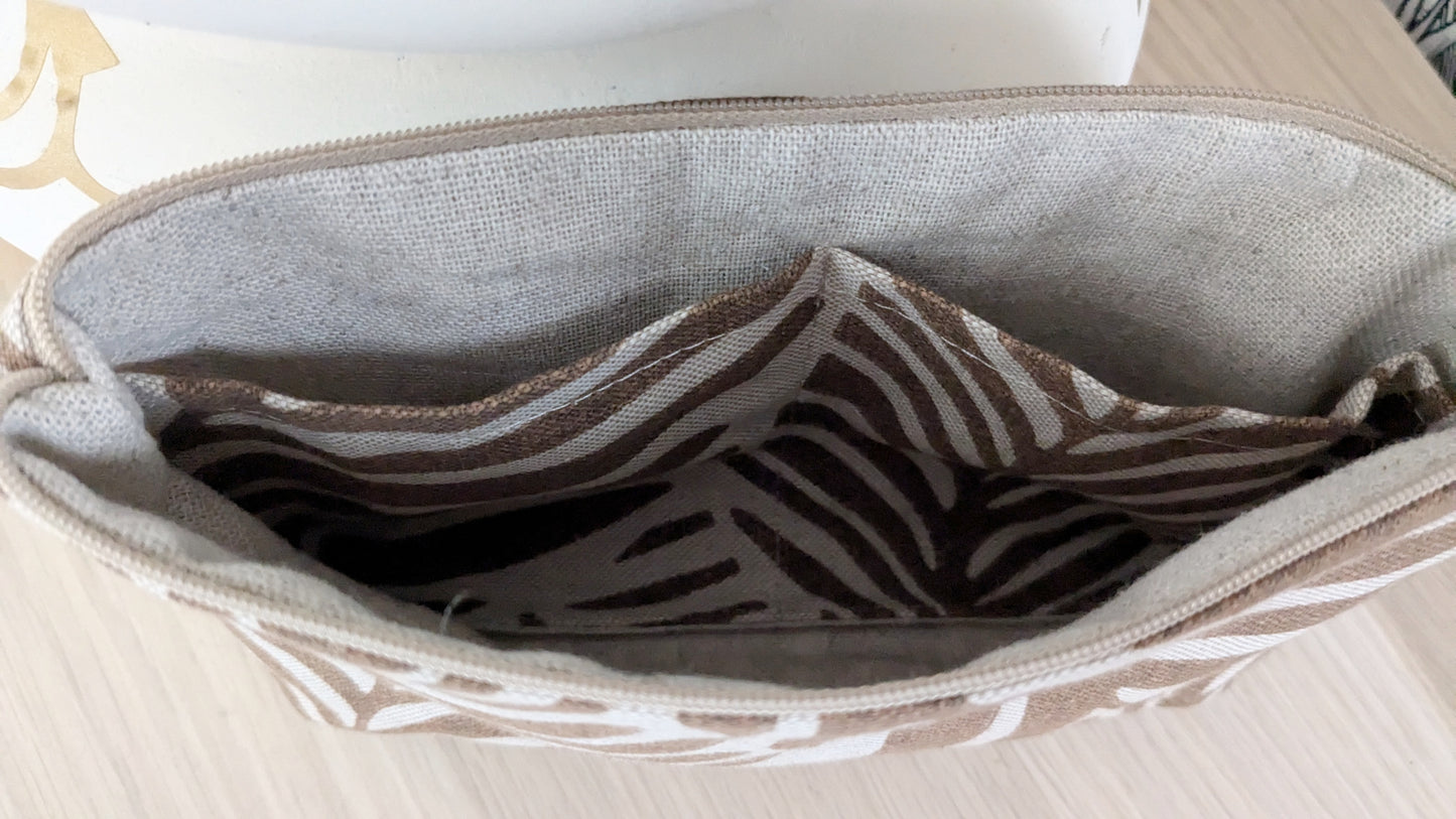 Pochette thème feuillage Camel - Création Sab'bobine - TU