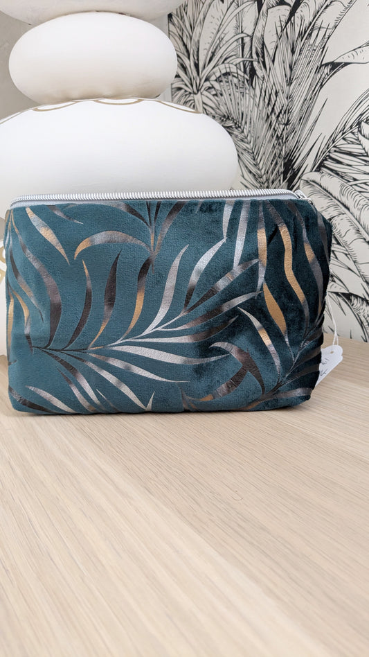 Pochette thème velours feuillage - Création Sab'bobine - TU