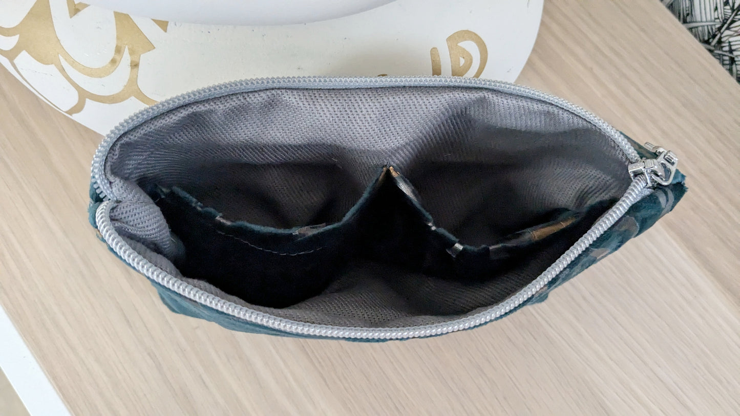 Pochette thème velours feuillage - Création Sab'bobine - TU