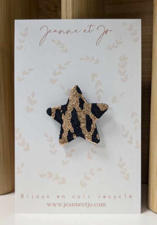 Broche pims étoile léopard - Création Jeanne et JO - TU