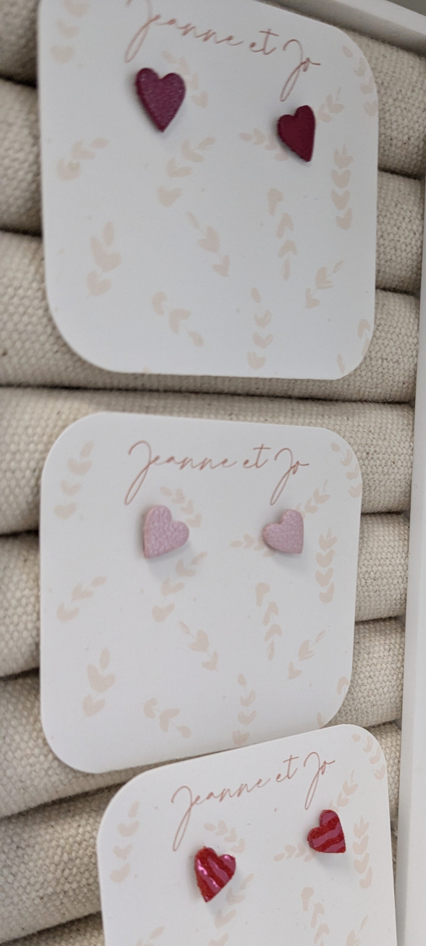 Bijoux Boucles d'oreilles cœur rouge zèbre - Création Jeanne et JO - TU