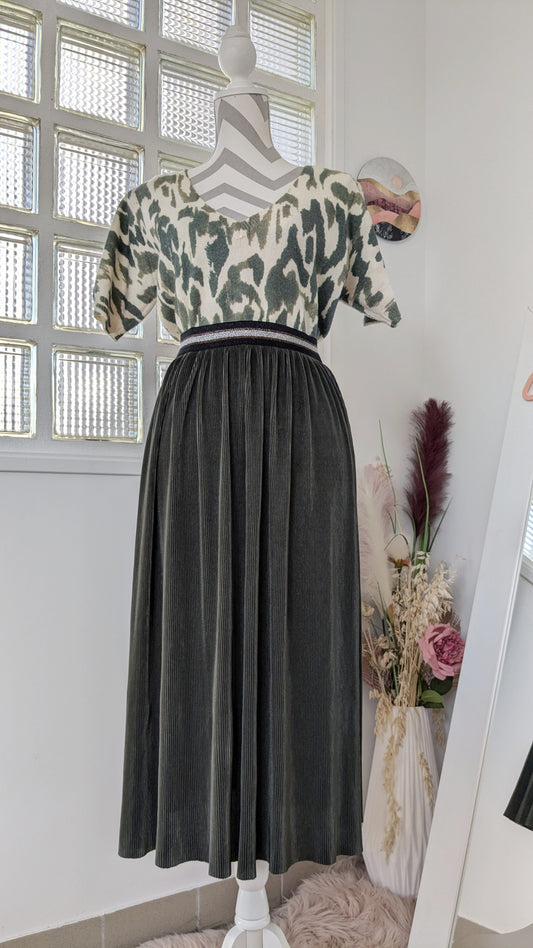 Jupe longue plissée kaki - It Hippie - 40