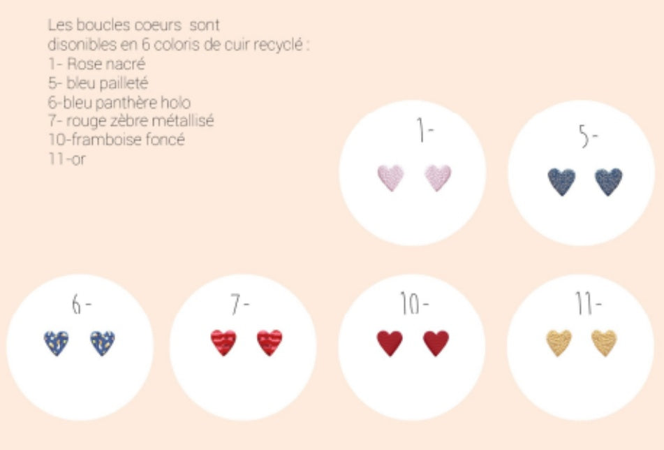 Bijoux Boucles d'oreilles cœur rouge zèbre - Création Jeanne et JO - TU