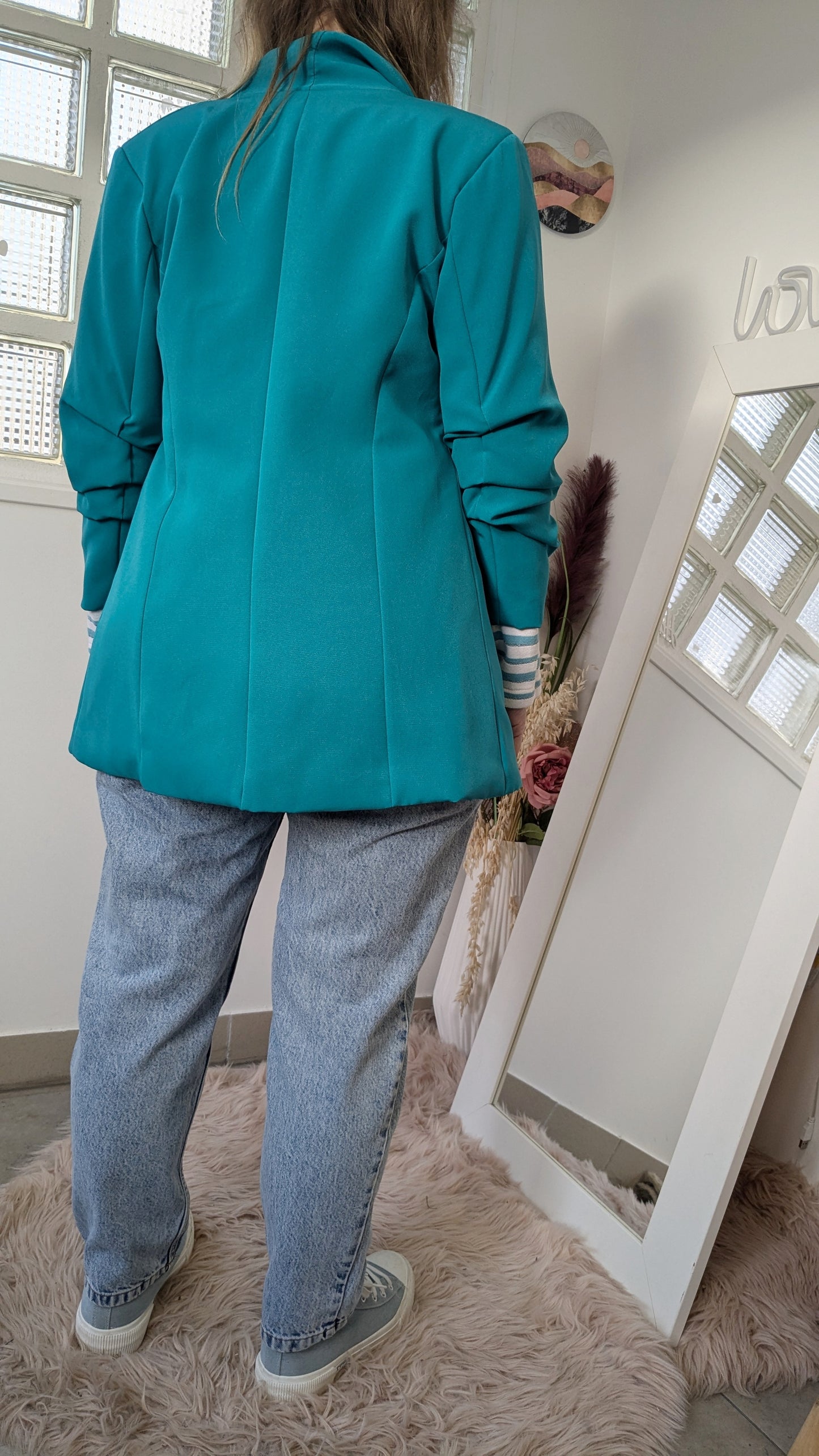 Blazer souple turquoise - Made in Italy - 40