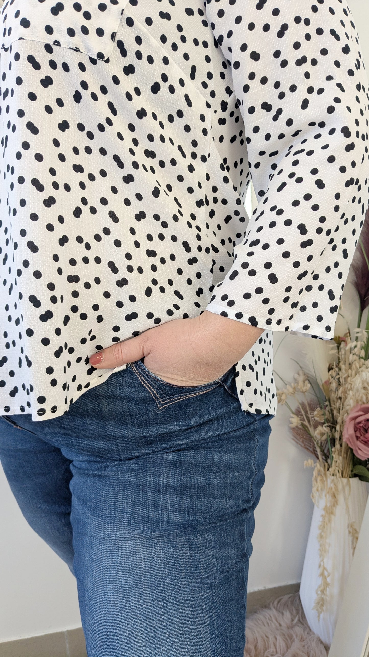 Blouse chemise pois - Ms Mode - 46